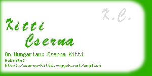 kitti cserna business card